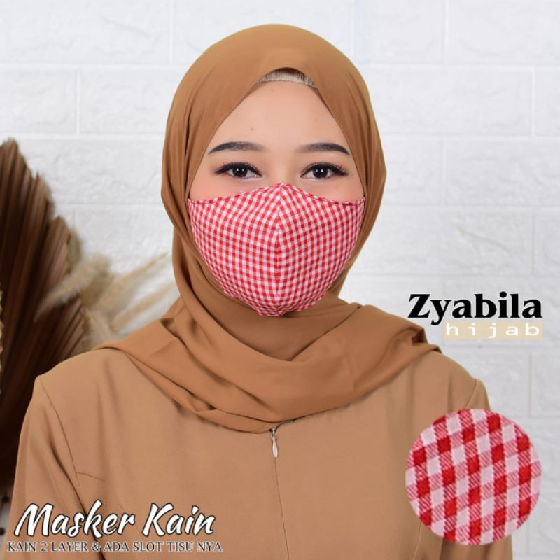 MASKER Headlop 2 lapis lobang tisu tali kuping