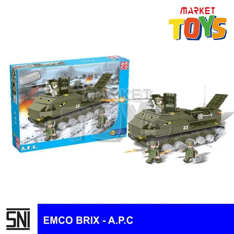 EMCO BRIX - A.P.C Mainan Anak Brick Susun Balok Model Mobil Tentara Perang Amphibi