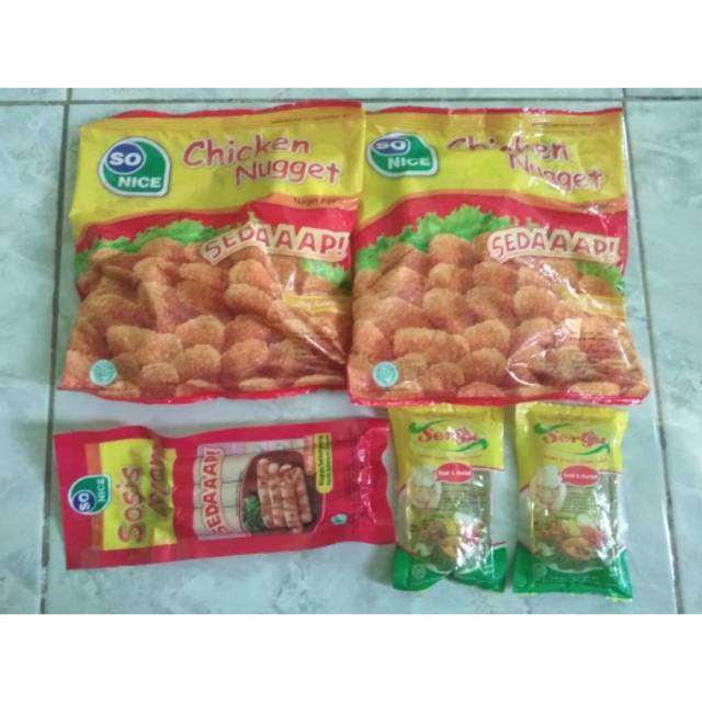 

Sosis Nugget So Nice Paket Murah Hemat/So Nice Paket Hemat Lengkap/Agen Suplier Sosis Nugget So Nice