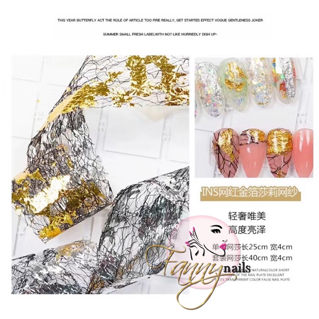 Nail string foil glass PREMIUM nailart hiasan paper foil nail art