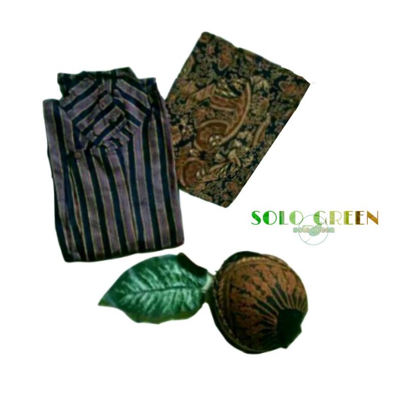Baju surjan lurik  | Surjan lurik pria dewasa + blangkon dan jarik