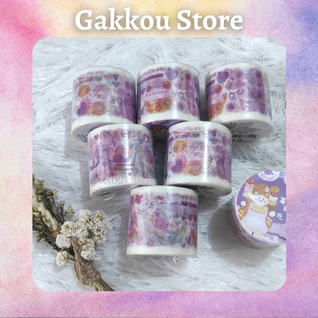 

Gakkou Store Selotip Solatip Washi Masking Tape Tema Girl Perempuan Aesthetic Cute