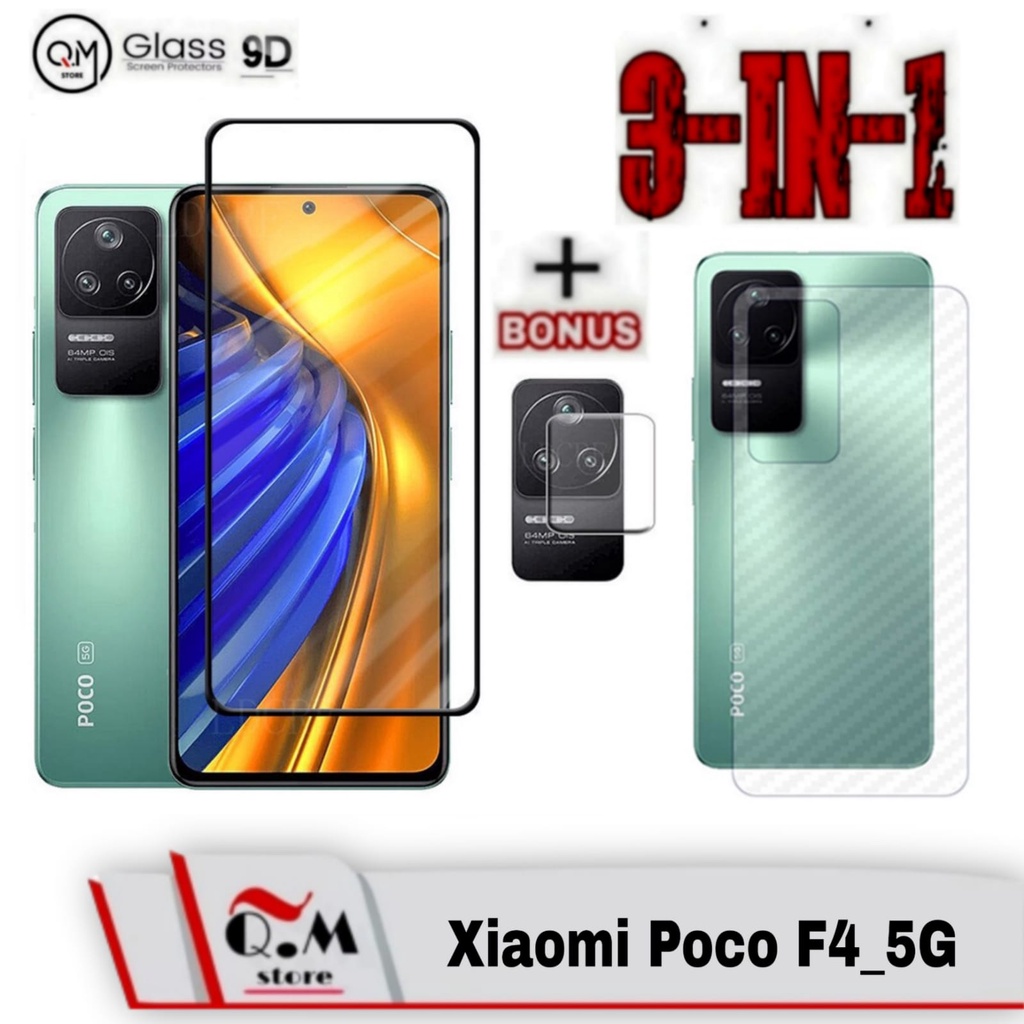 PAKET 3 IN1 Tempered Glass Layar Xiaomi Poco F4 GT / Xiaomi Poco F4 5G Screen Guard Anti Gores Pelindung Layar