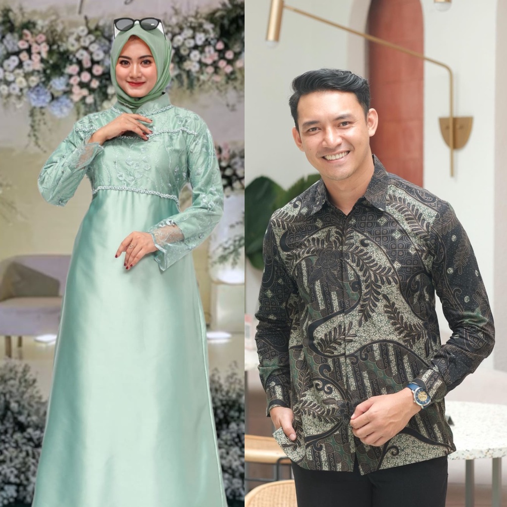 [READY JUMBO] COUPLE GAMIS MAXI COUPLE BRUKAT DRESS BRUKAT MAXI COUPLE GAMIS KONDANGAN