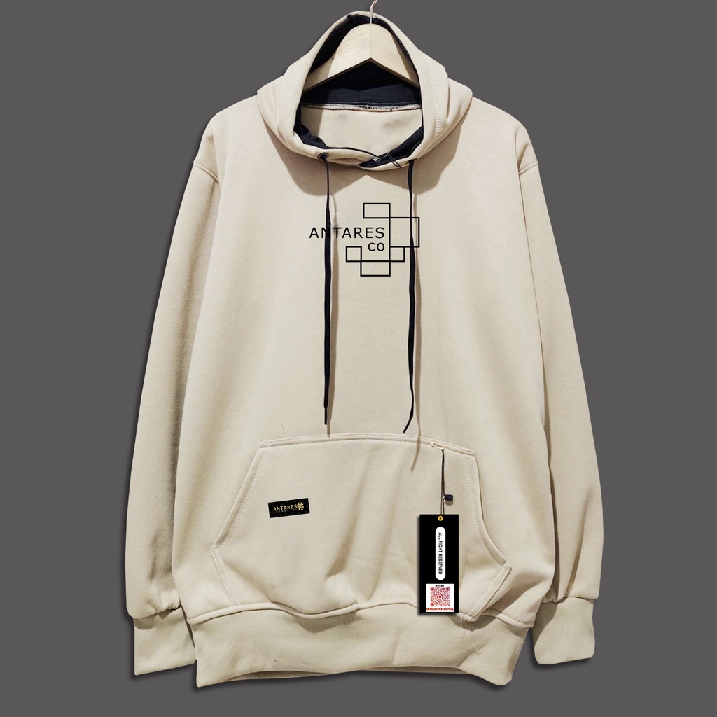 SWEATER HOODIE PRIA DISTRO ANTARAES AHTHENTIC SIZE L-XL ANTARES CO CREAM REG