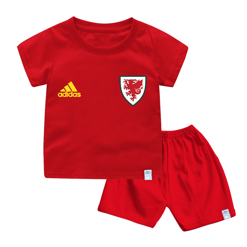 Setelan Kaos Jersey Bola Piala Eropa Italia Wales Bayi Dan Anak Bahan Katun Combed 30s super-4