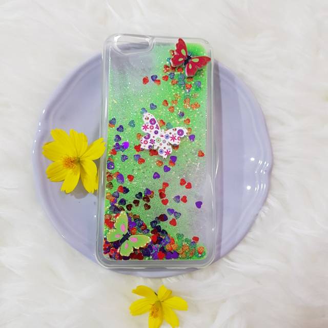 CASE OPPO A39 A57 WATER GLITTER BUTTERFLY