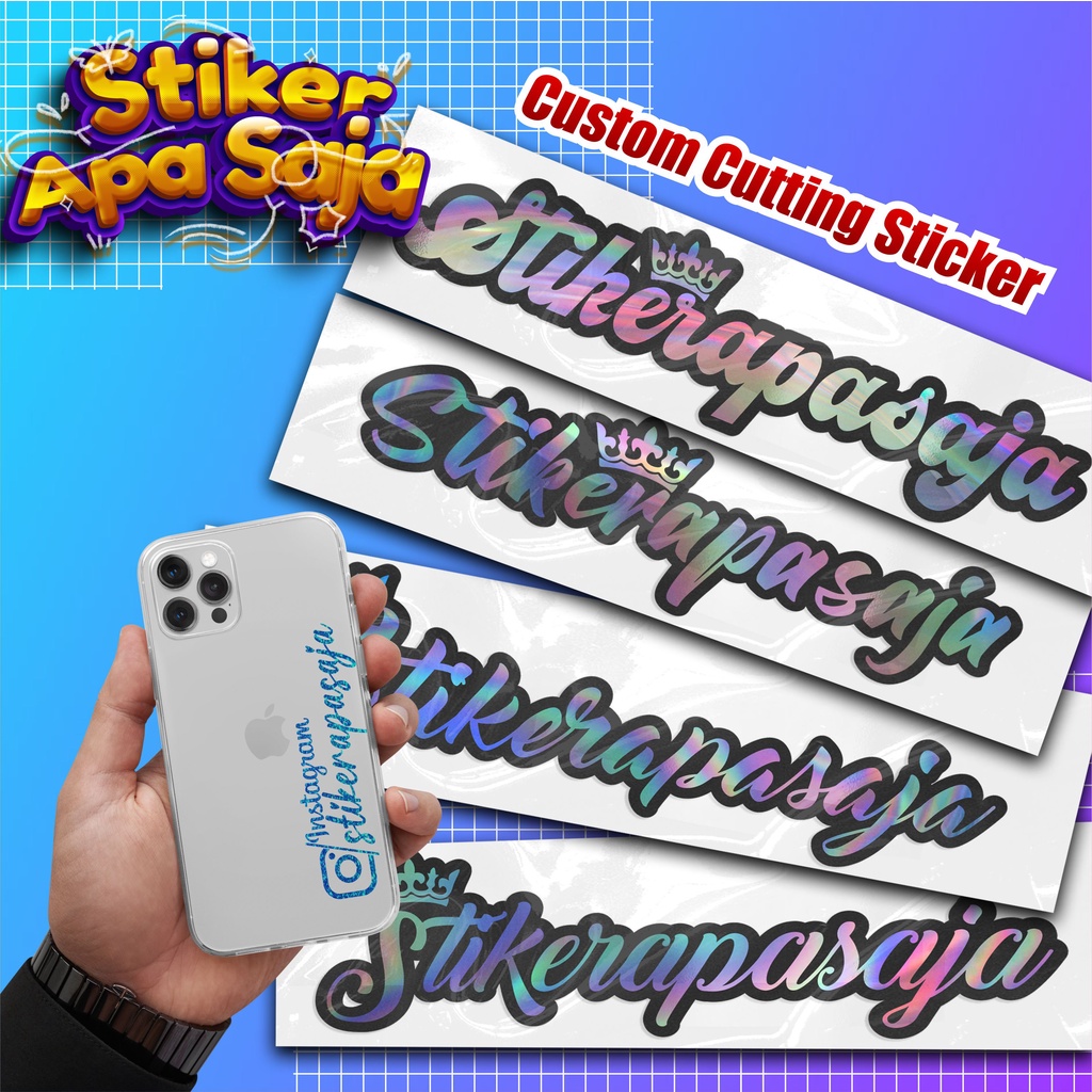 

stiker cutting nama ig fb dan lain lain ukuran 1cm /1set isi 5pcs /lucu/kekinian/mudah di pasang