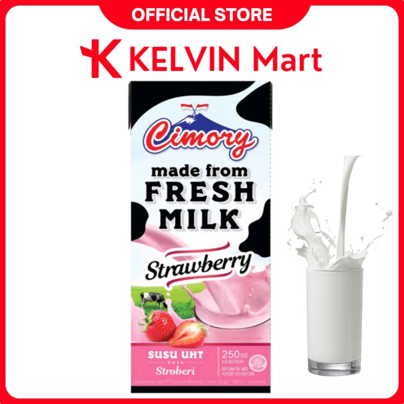 

Cimory Susu Cair UHT Milk Strawberry Rasa Stoberi pck 250mL | KELVIN Mart