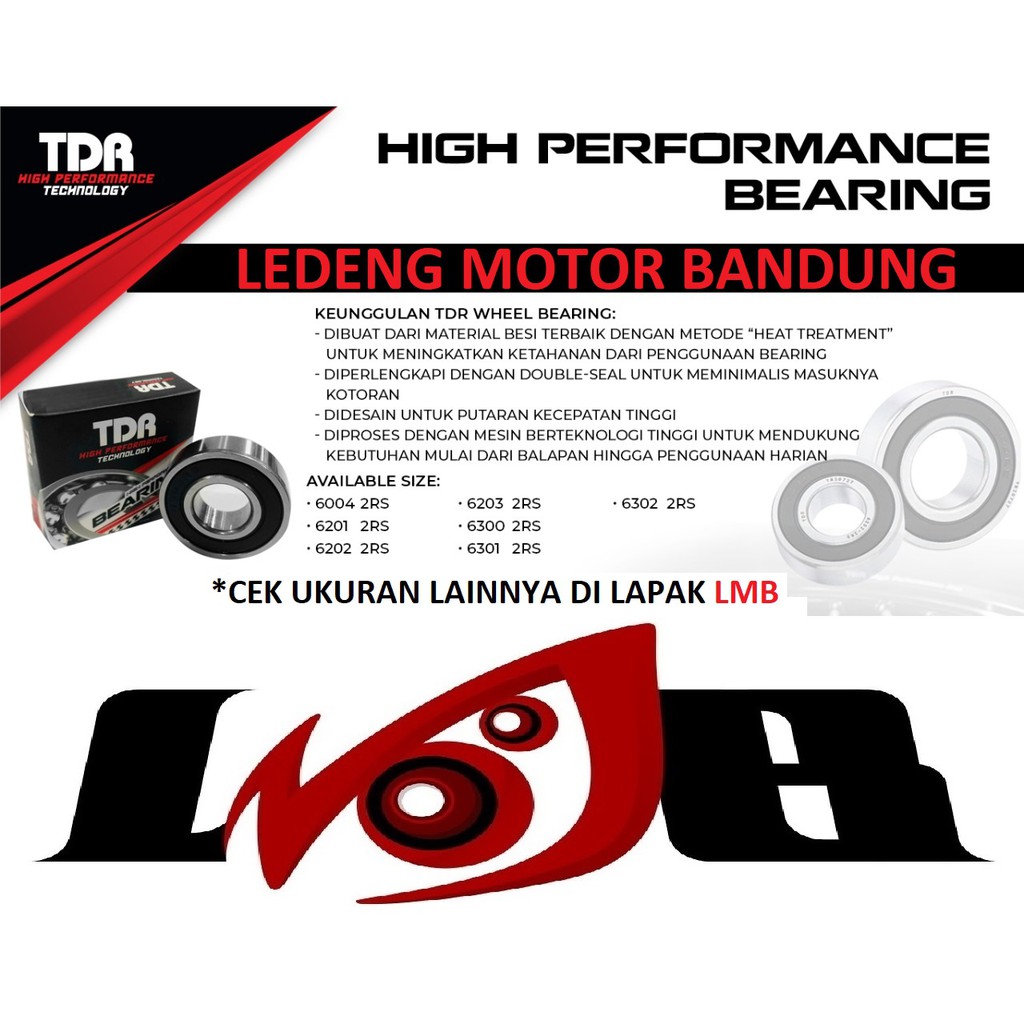 TDR Laher 6304 Fiber Racing Ball Bearing Kruk As Yamaha