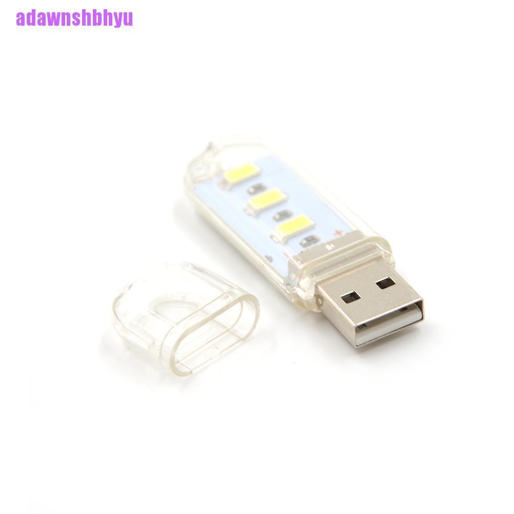 (adawnshbhyu) Lampu Bohlam LED Mini USB Untuk Camping / Membaca / Laptop