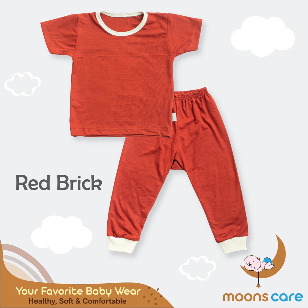 S M L MOONS Stelan Oblong Campur POLOS Moons/ Baju Oblong Campur , setelan piyama anak PENDEK BAJU