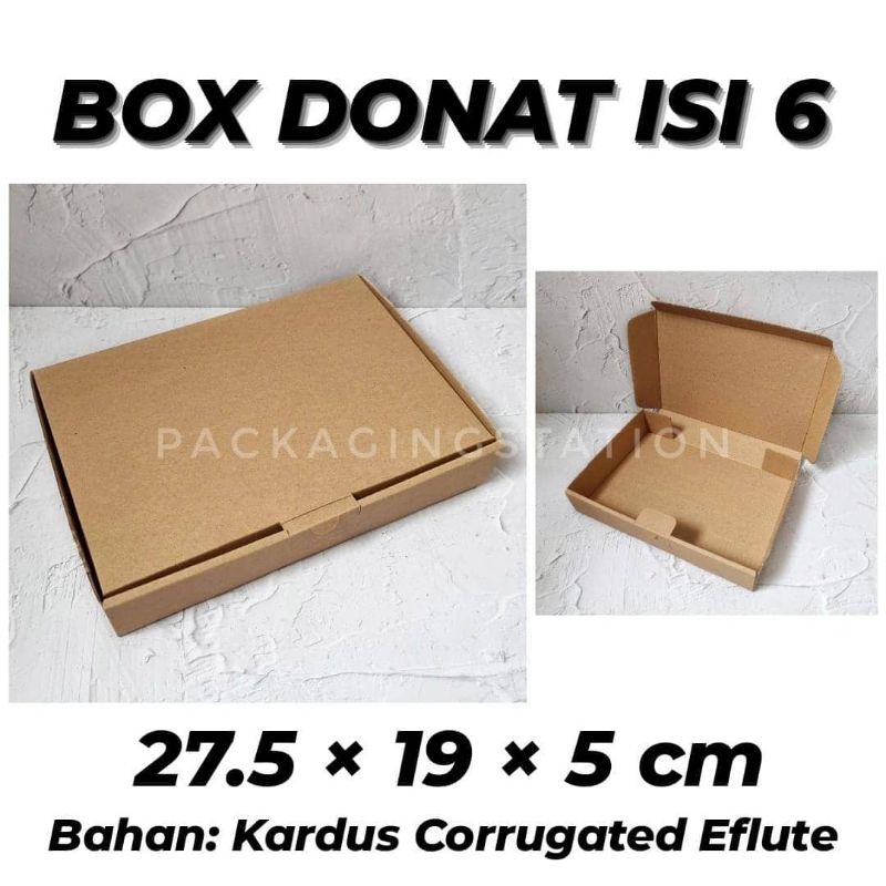

BOX DONAT ISI 6 / DUS DONAT / PACKAGING OLSHOP / BOX HAMPERS PARCEL / KOTAK KADO / GIFT BOX