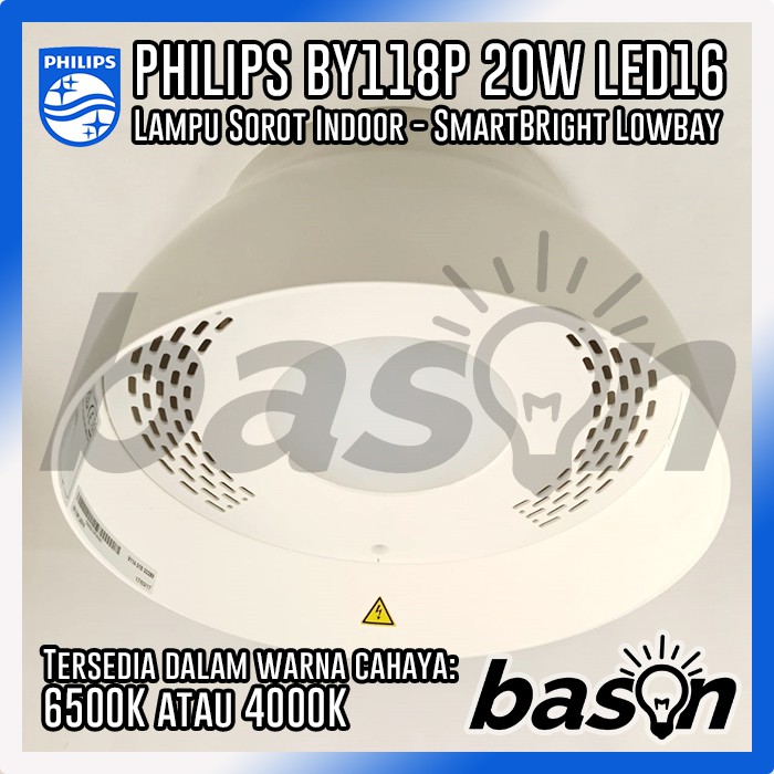 PHILIPS BY118P 20W LED16 PSU SmartBright Lowbay - Lampu Sorot Indoor