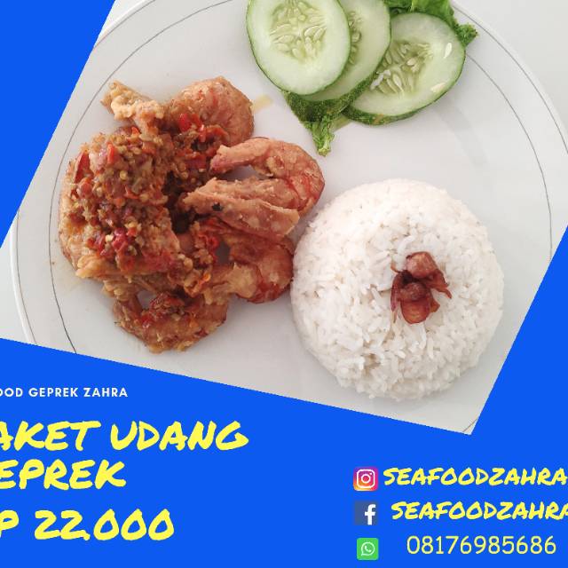 

Nasi + udang geprek
