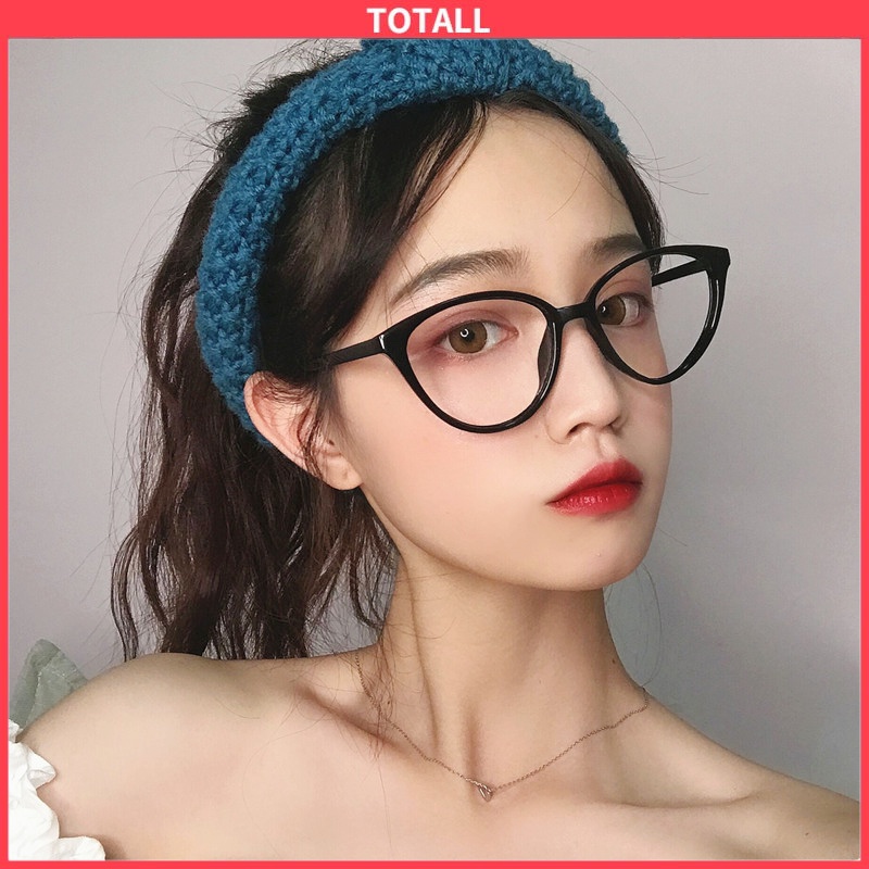 [Totall]Kacamata Korea Wanita Kacamata Anti Radiasi Wanita Fashion Cat Eye Eyeglasses Versatile Optical Glasses