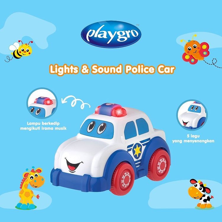 Playgro Lights &amp; Sounds Police Car 12m+