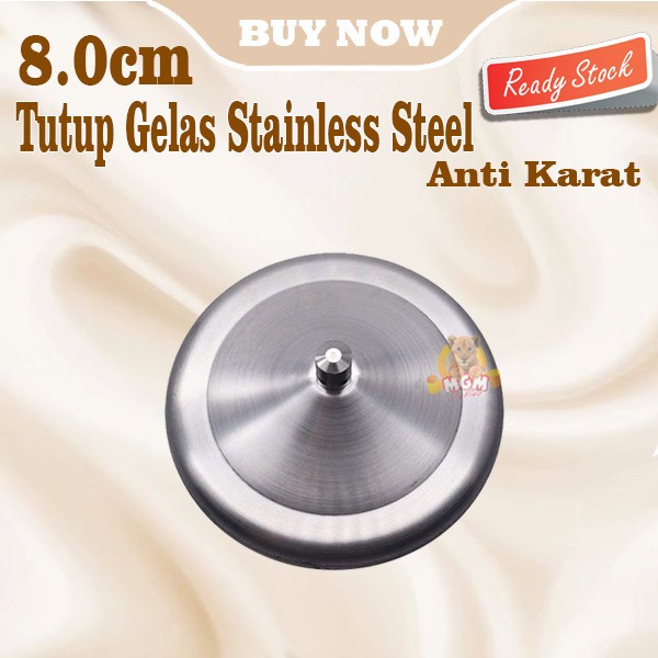 Tutup Gelas Stainless 8.0CM Anti Karat Mug Cover Stainless Steel