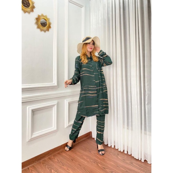 Baju Wanita Tiedye / Setelan Long Tunik Busui / Pakaian Perempuan Dewasa