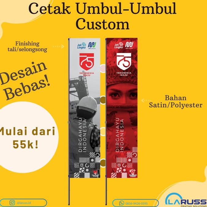 Cetak umbul-umbul Kain Custom