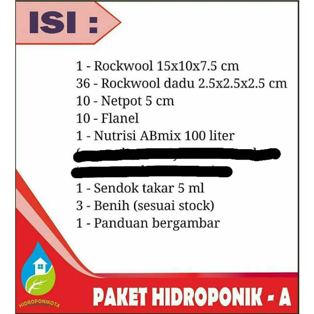 Paket hidroponik - staterkit hidroponik - tipe A