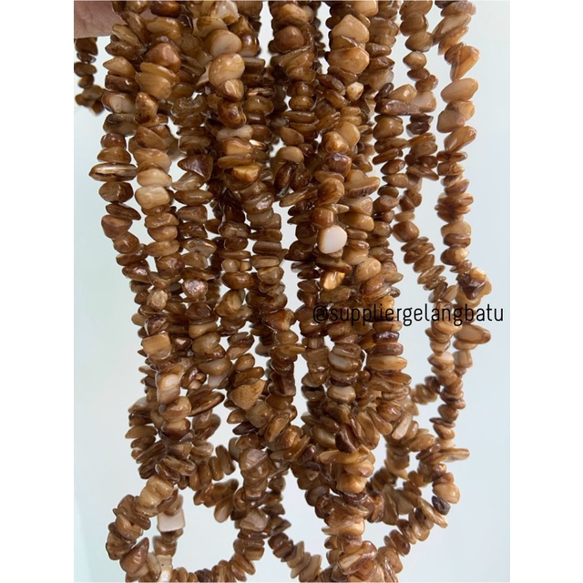 kerikil kerang cokelat 1cm brown bahan batu campuran aksesoris warna