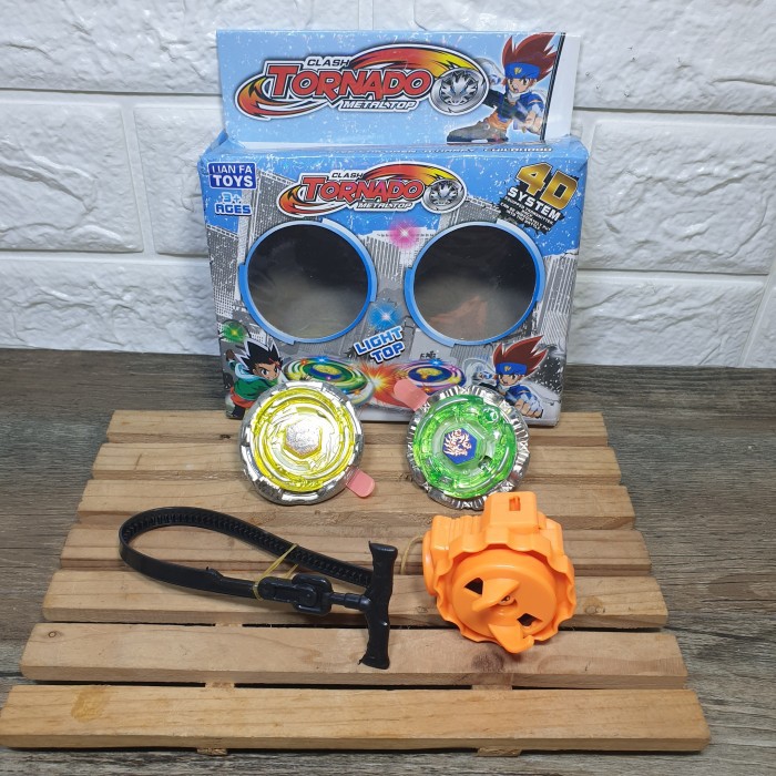 DOUBLE Gangsing LAMPU BeyBlade Gasing dengan lampu TORNADO Speed Top