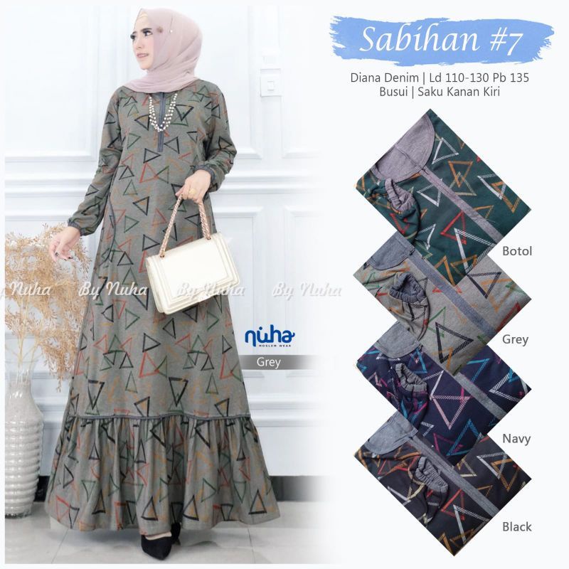 Sabihan Maxy 7 - Gamis Denim Diana LD105+ Busui / R.22 - 222-6123