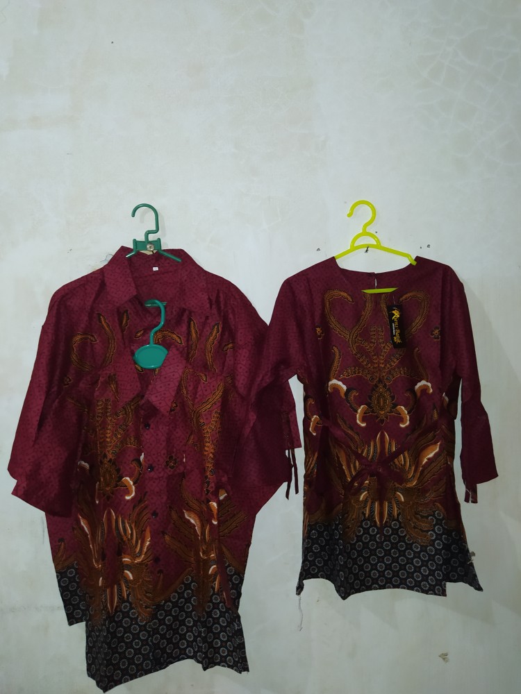 Batik Couple Keluarga Sania Ruffle Ori Ndoro Jowi Dnt Motif Tarantula Merah