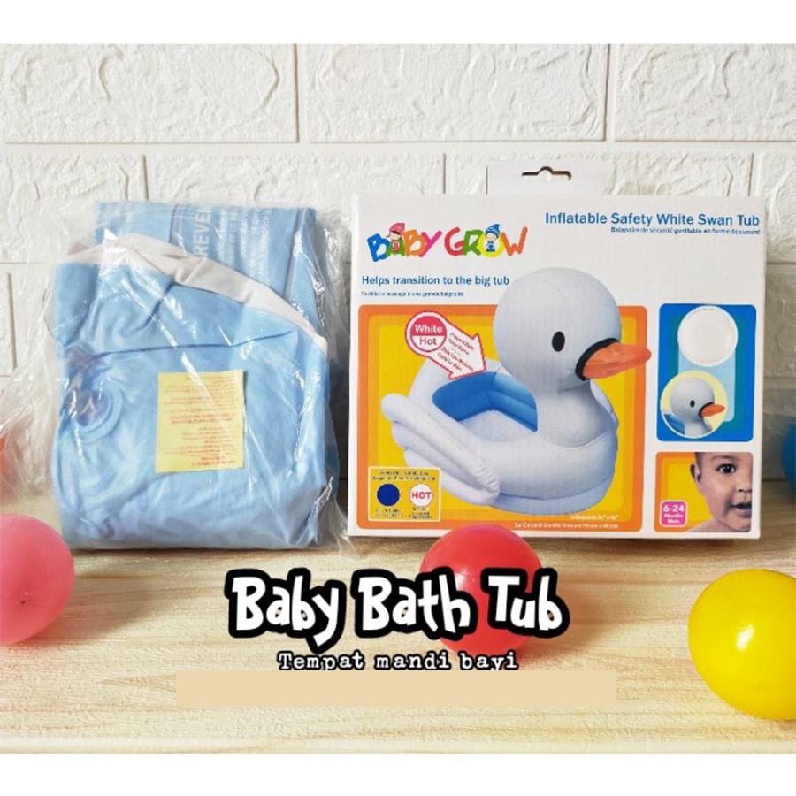 Baby Grow Inflatable Safety White Swan Tub Bebek Kolam Mandi Karet Anak Tempat Mandi Bayi Baru Lahir