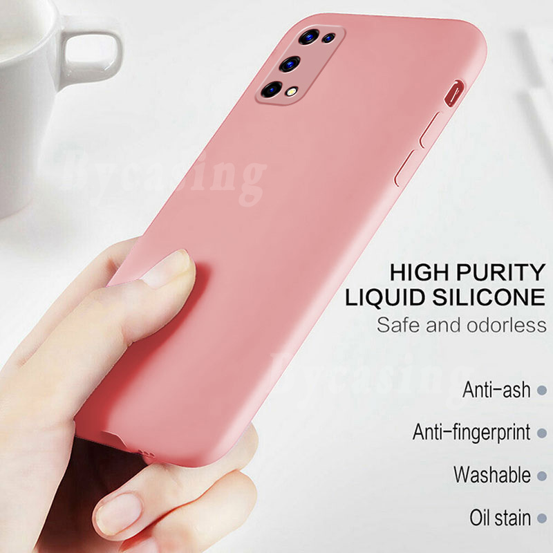 Liquid Silicone Case For Realme 7 Pro 7 7i C17 C11 C12 C15 Soft Matte Protective Phone Cover BY