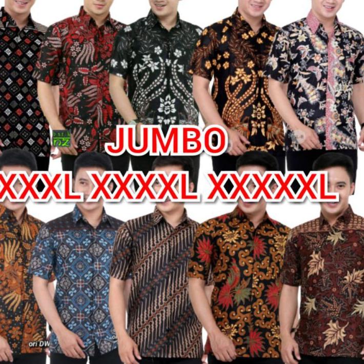 Miliki batik pria XXXL XXXXL XXXXXL baju pria jumbo lengan pendek real pic