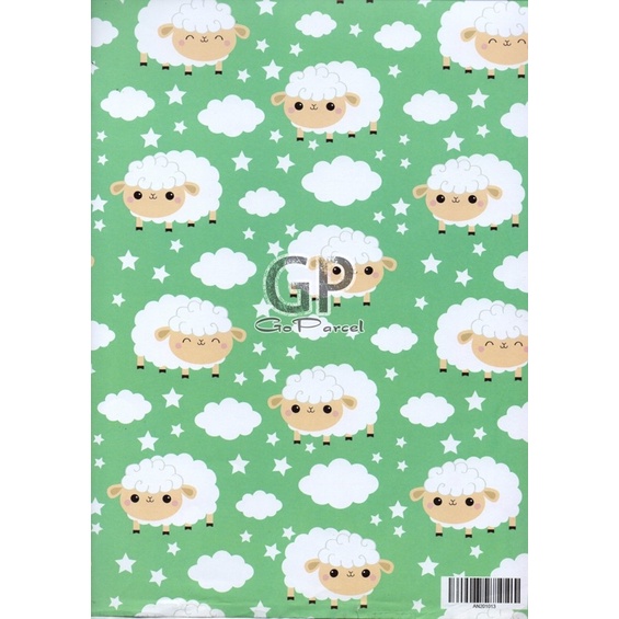 ( 5 Lembar ) KERTAS KADO DOLPHIN / CUTE ANIMAL / SHEEP / DUCK / RABBIT / FISH - GIFT WRAP PAPER VL BINATANG