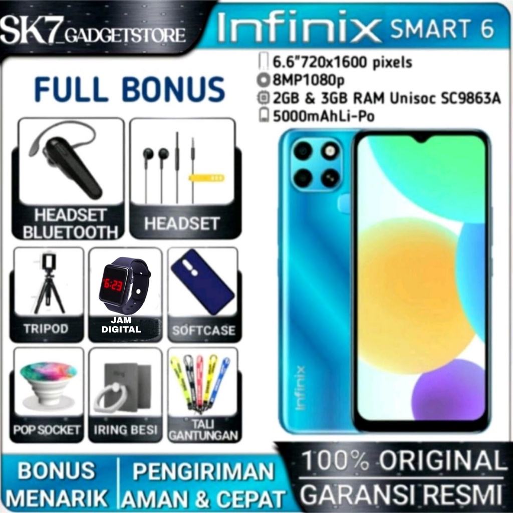 infinix smart 6 2 32 nfc   3 64 ram 3gb rom 64gb garansi resmi