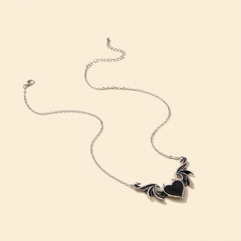 Kalung Liontin Bentuk Sayap Kelelawar Gaya Korea Retro Gothic Punk