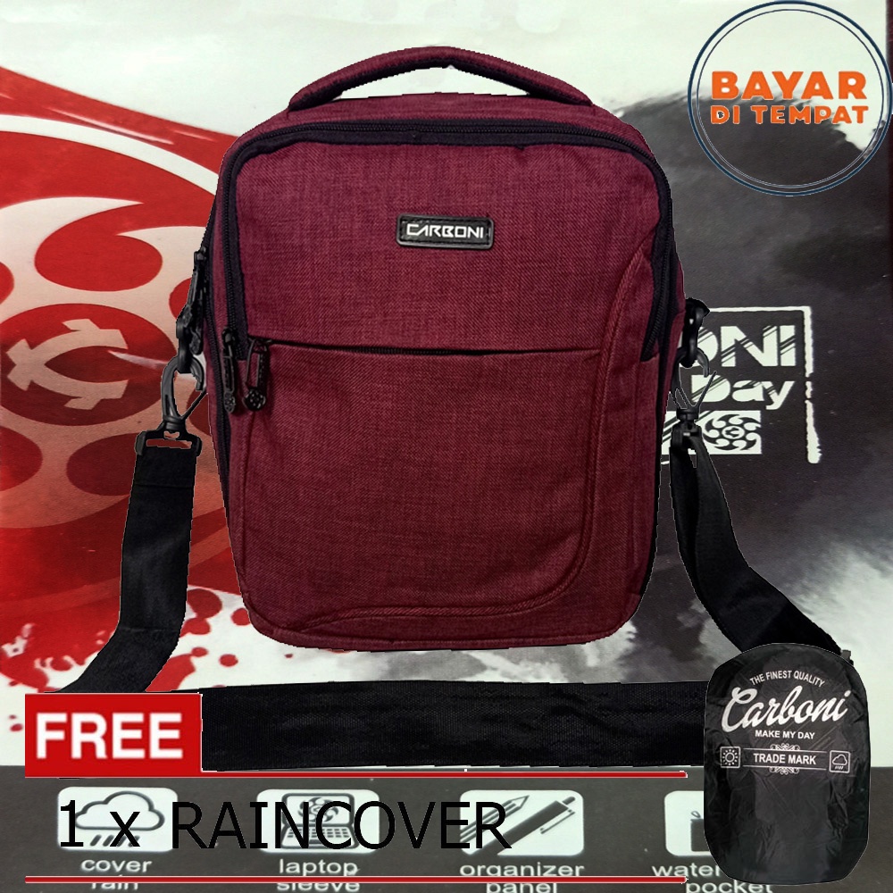 Carboni Tas Selempang Note Book 10 inchi MA00052 10 - Red Original + Raincover