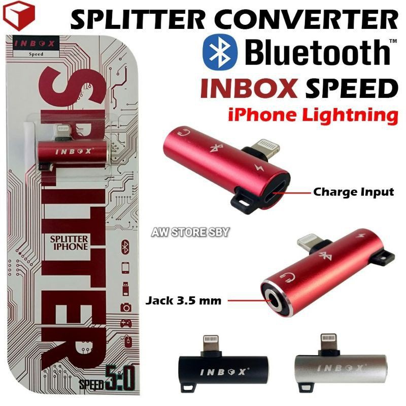 [IN-BOX] Splitter iphone Converter Sambungan Charger/ Headset iphone 7 7+ 8+ X XS XR 11 11 PRO