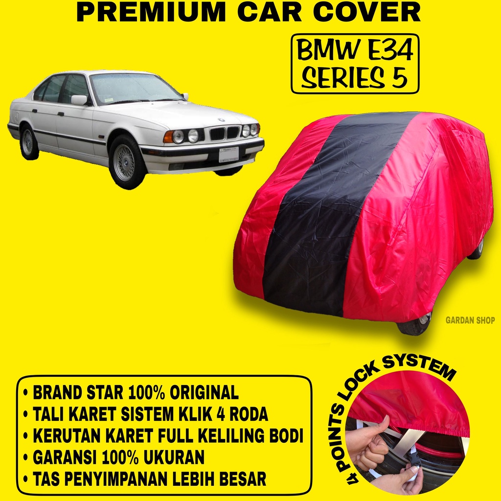 Body Cover BMW E34 SERIES 5 MERAH HITAM Penutup Bodi Mobil Bmw E34 Series 5 Waterproof PREMIUM