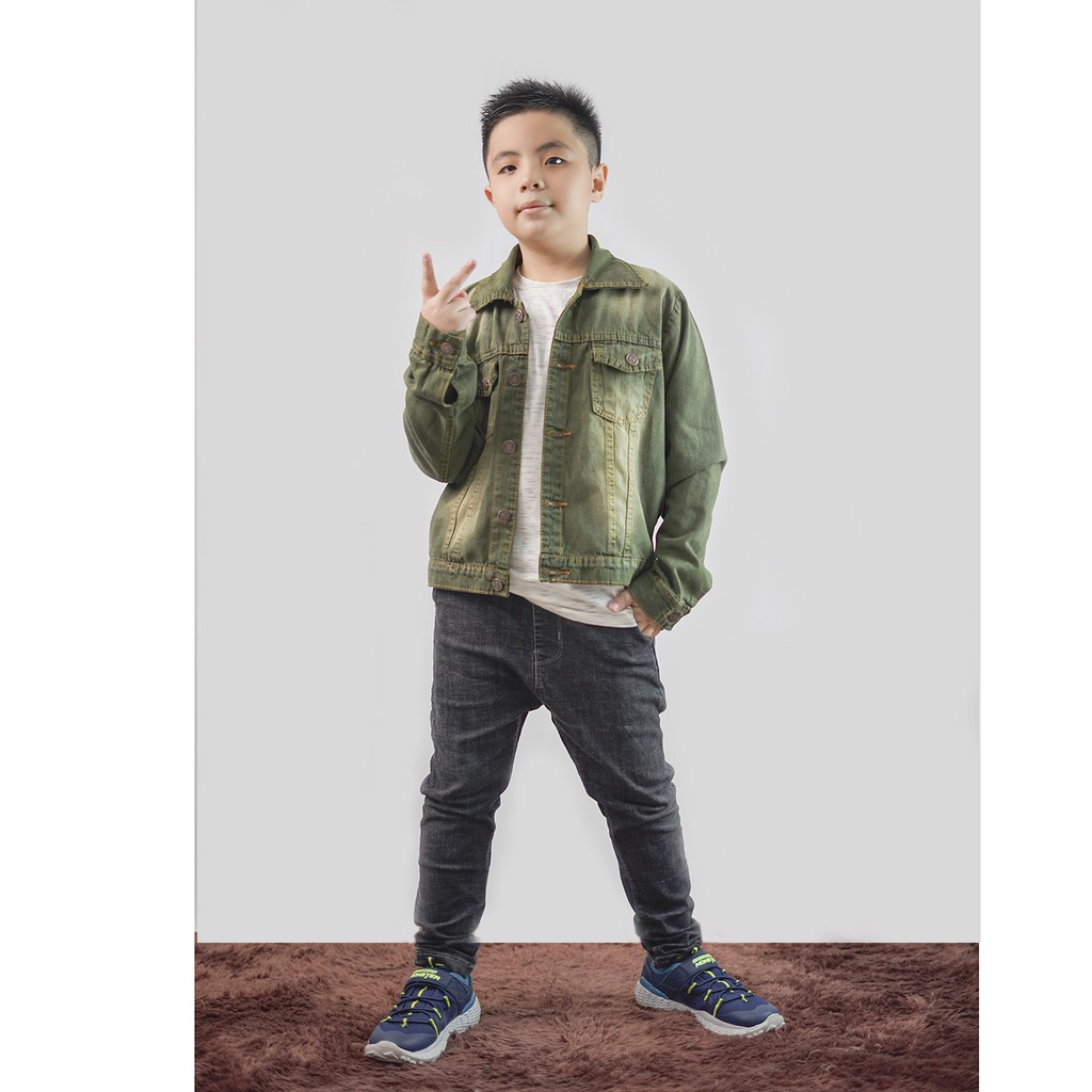 Jaket Jeans Denim Outdoor Washed anak anak Unisex - TheXshop Demian