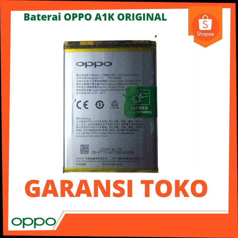 baterai OPPO A1K ORIGINAL