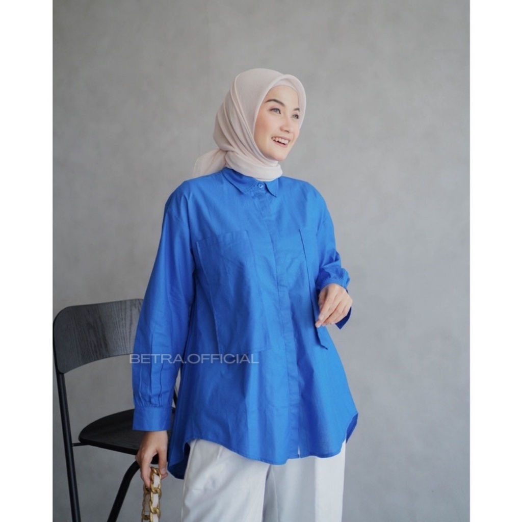 Kemeja Wanita Linen Jazlyn Shirt Linen 2 Pocket