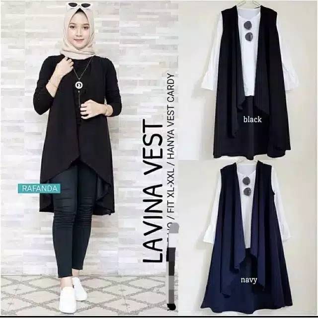 LAVINA VEST CARDIGAN / KARDIGAN WANITA / OUTER FASHION MUSLIM