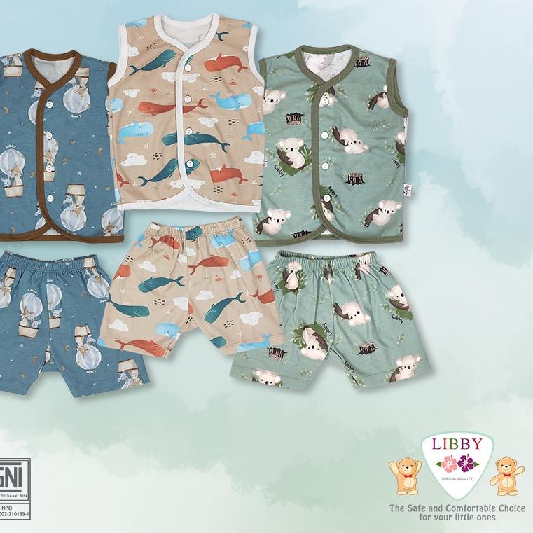Libby Setelan Kutung / Setelan Libby 1 Pasang S,M,L / Libby Baby / Baju Bayi Libby / Pakaian Libby
