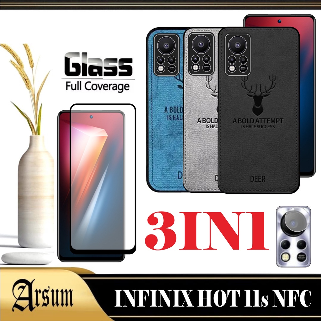 PROMO Case INFINIX HOT 11s NFC Softcase Deer Bermotif jeans New Casing INFINIX HOT 11s NFC Paket 3IN