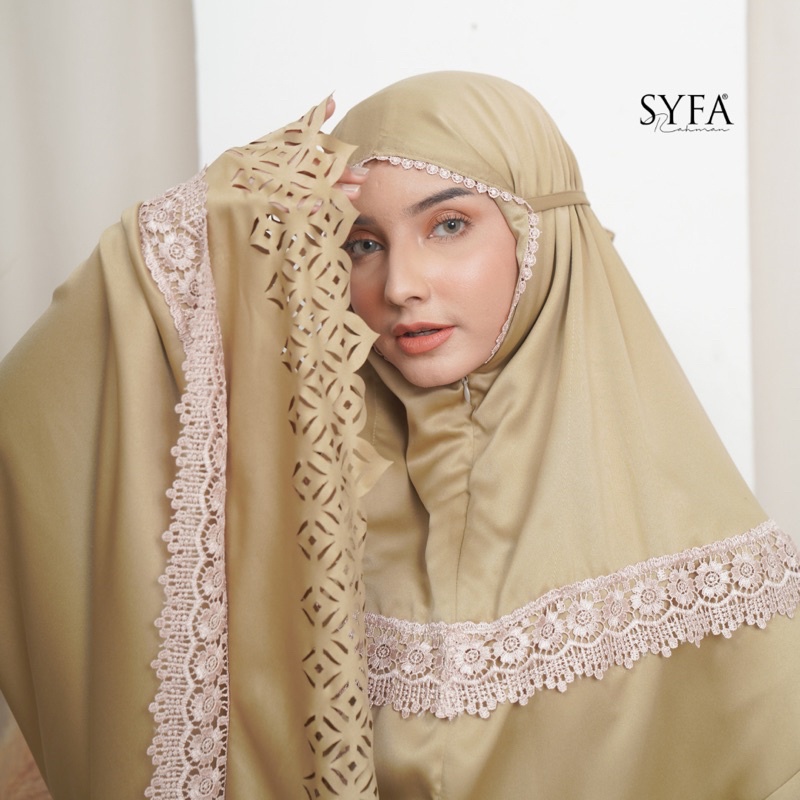 mukena dewasa traveling daily syfa 2 in 1 lasercut