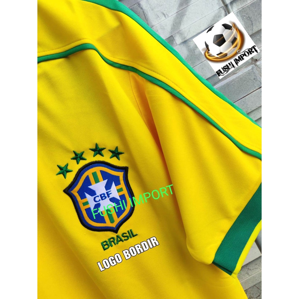 RETRO | Jersey Baju Bola Brasil Home 1998 Grade Ori