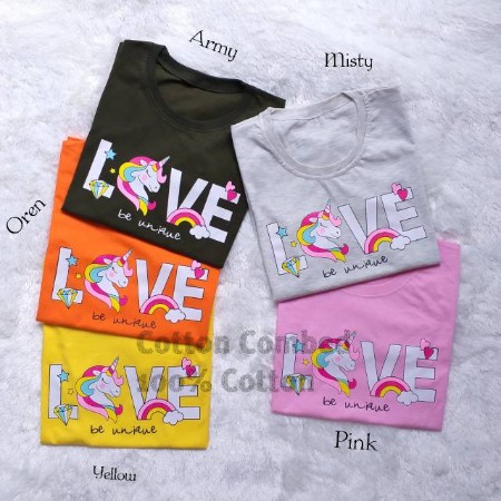 VS - Kaos Wanita Love Unicorn / Kaos Wanita Casual / Tshirt / Tumblr Tee