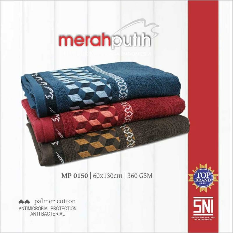 Handuk MERAH PUTIH Bordir Print Motif JUMBO BESAR uk 50x100 uk 60x130 uk 70x140 LIST TEBAL Handuk Mandi Full Katun 100% Handuk Seserahan Handuk Hotel Klinik Salon