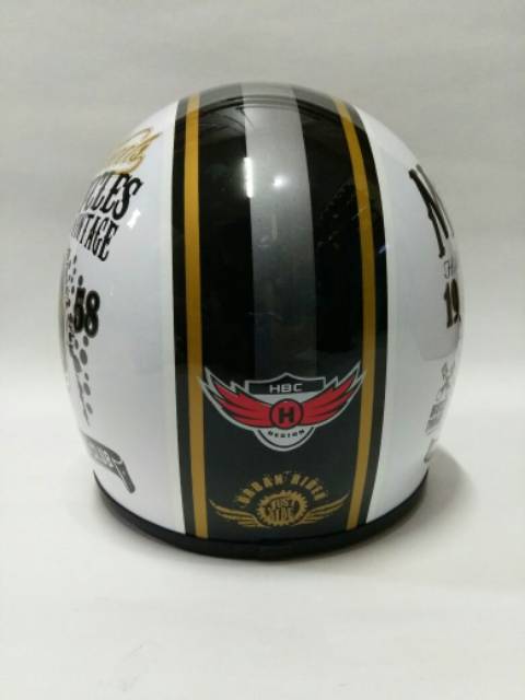 HELM CAKIL HBC JUST RIDE PUTIH WHITE ( Fullface / Retro / Klasik / Vespa )