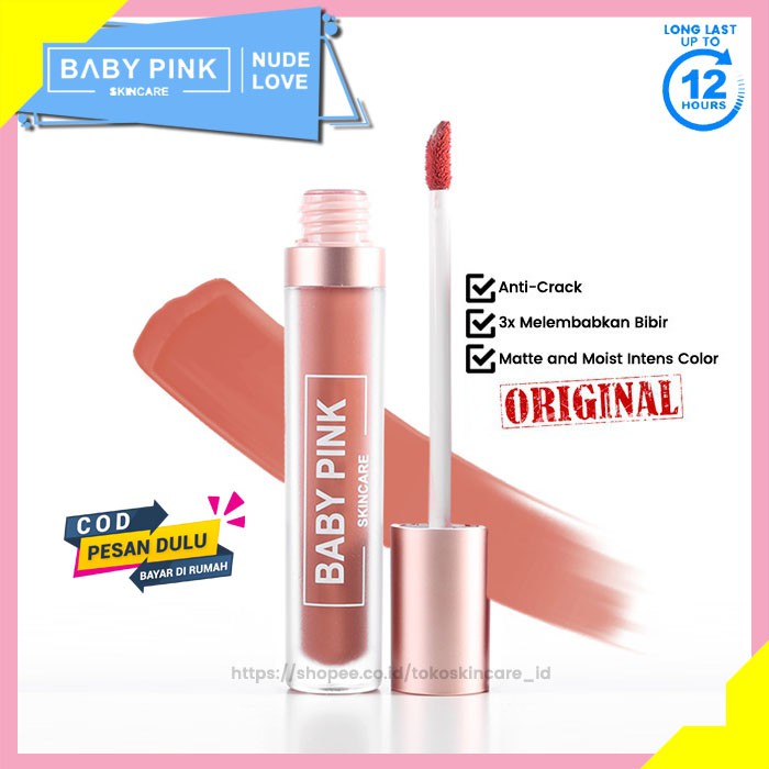 Baby Lip Nude Love Lipstik Baby Pink Skincare Aman Original Resmi BPOM